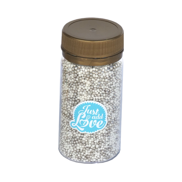 Missanga Prata e Branco 75 gr